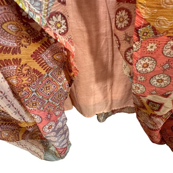 Soft Surroundings Colorful Beaded Boho Sleeveless Crinkle Maxi‎ Shift Dress 2X - Picture 6 of 11